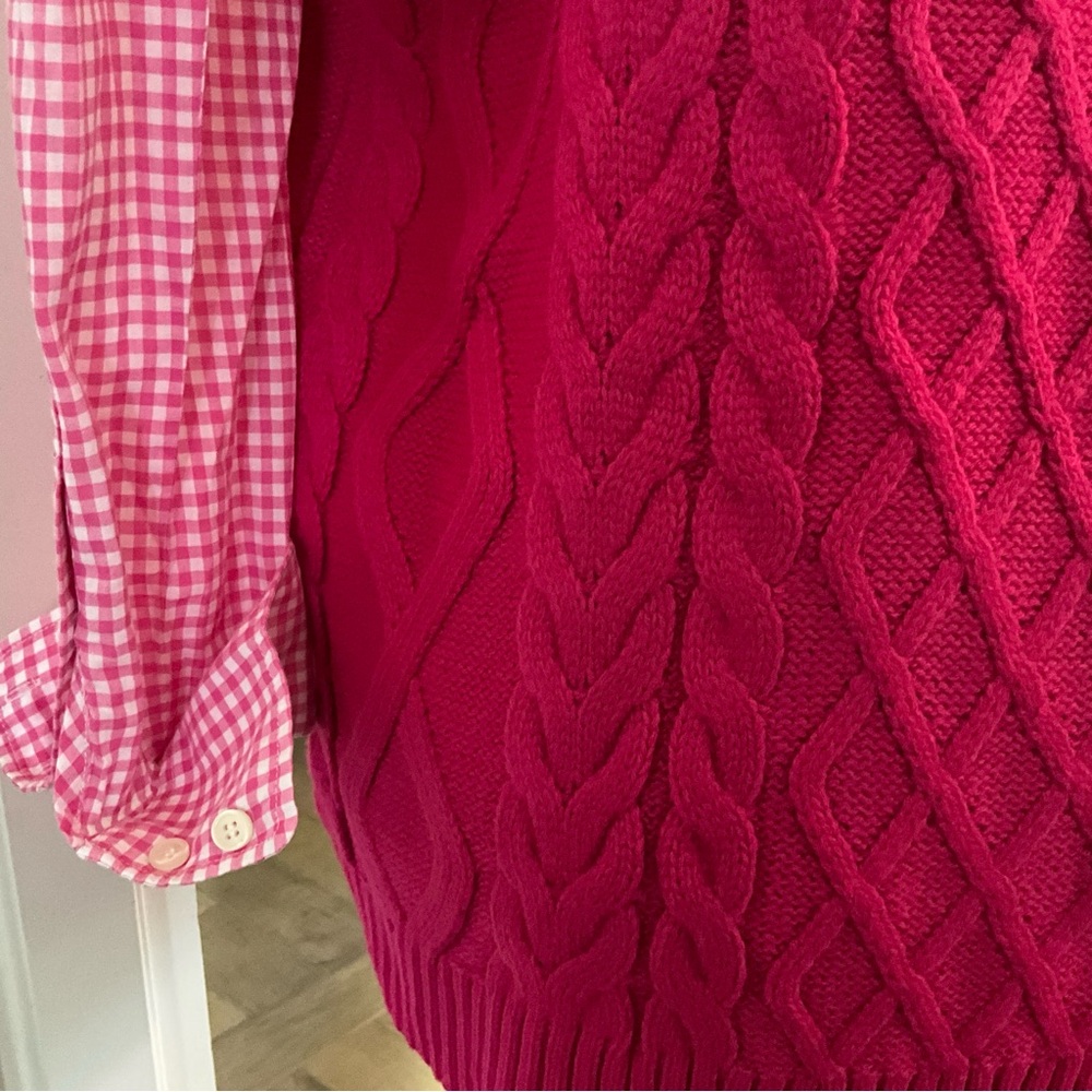 JODIFL Cableknit Sweater Vest Fruit Punch Pink Oversized Vest - Picture 12 of 12